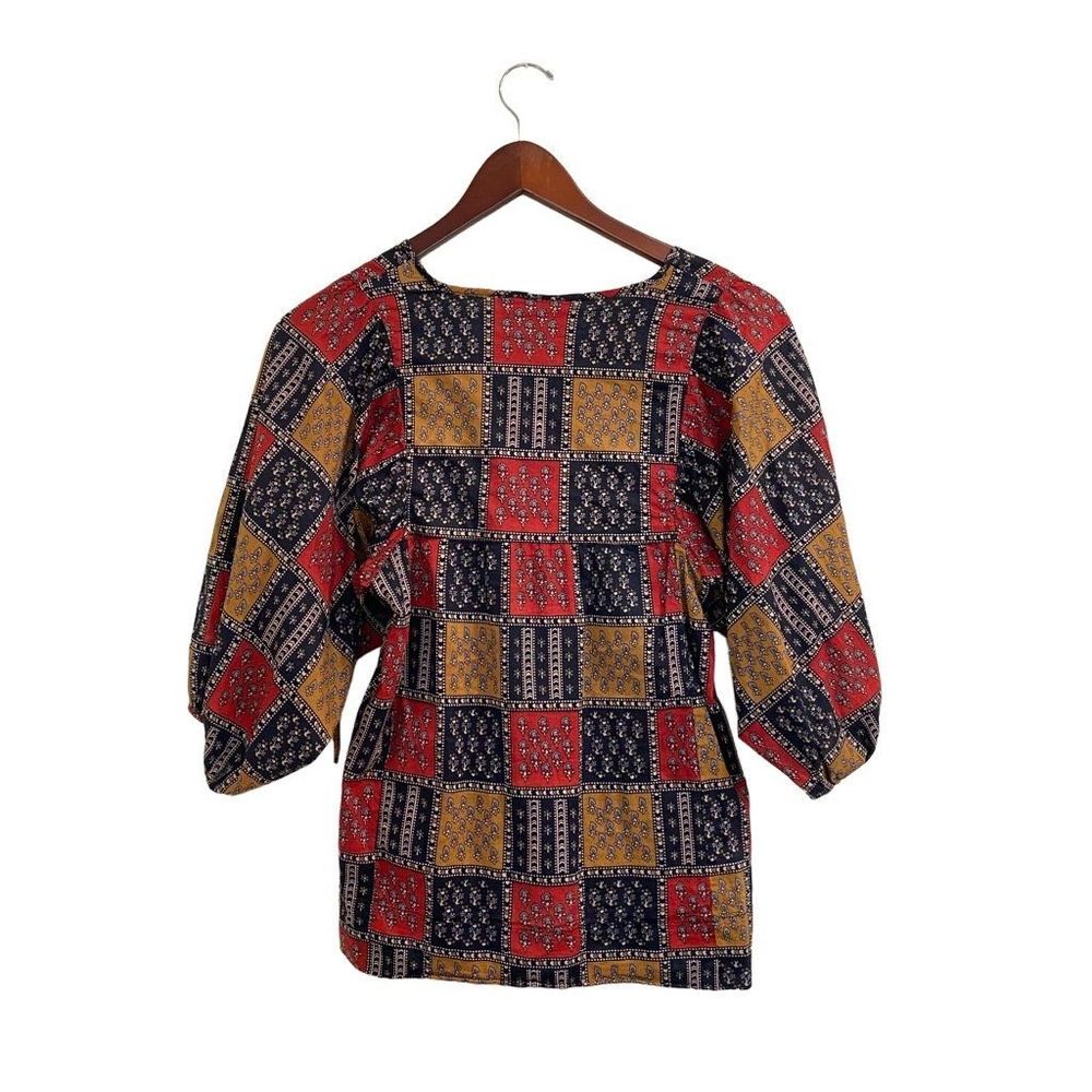 Anthropologie Sunner Blouse XS Boho Peasant 100% Cotton Festival Work Summer - Picture 6 of 8